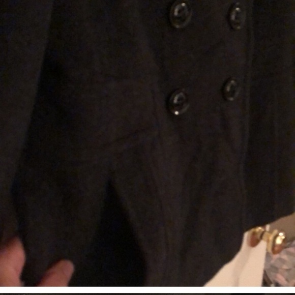 Wool Cashmere blend Tailored double breasted pea coat Size Large P - Picture 12 of 16